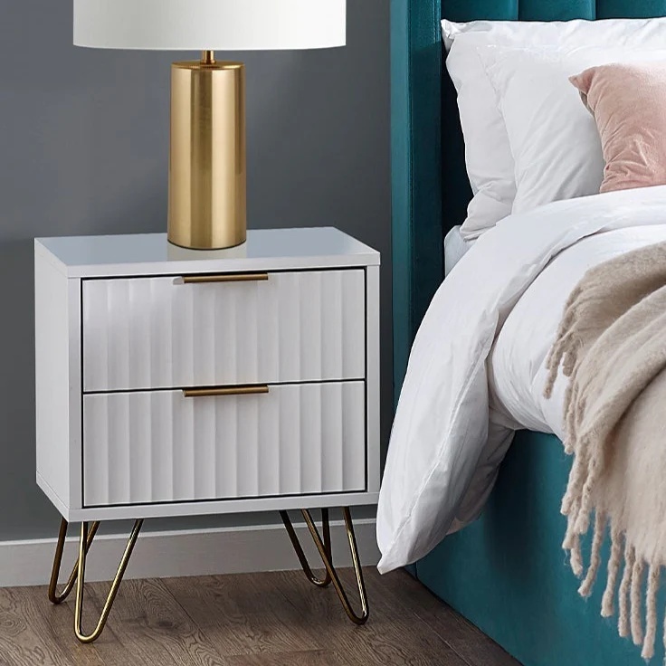 Julian Bowen Murano 2 Drawer Bedside - Matt White