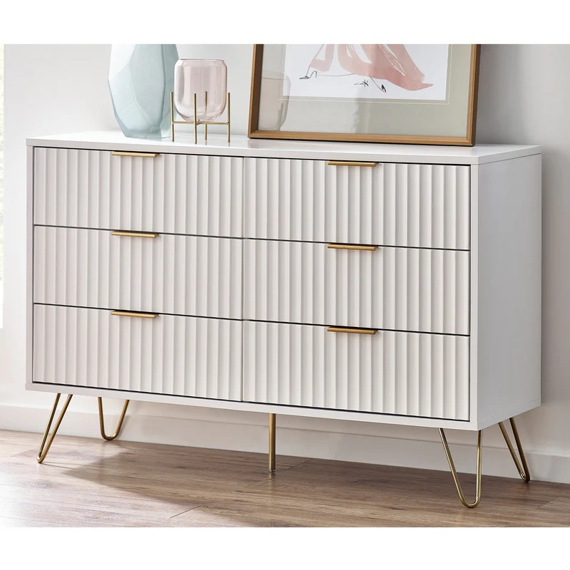 Julian Bowen Murano 6 Drawer Chest - Matt White