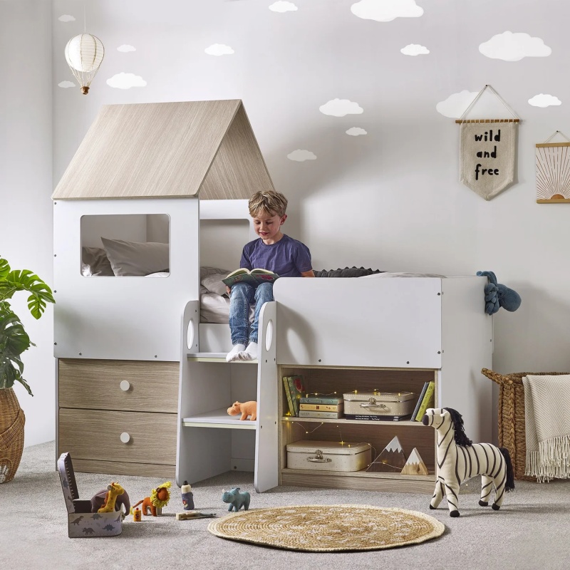 Julian Bowen Orpheus Midsleeper - Pale Wood & White