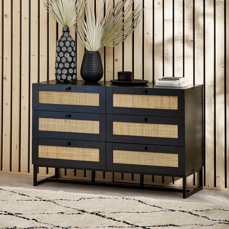 Julian Bowen Padstow 6 Drawer Chest - Black