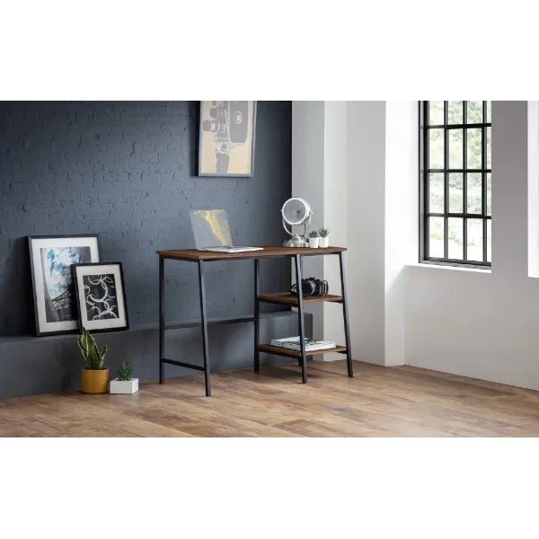 Julian Bowen Black Tribeca Desk - Walnut