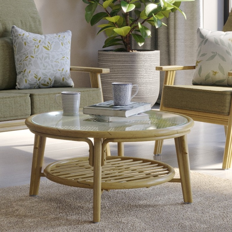 Daro Daro Dingley 80cm Glass Top Round Coffee Table