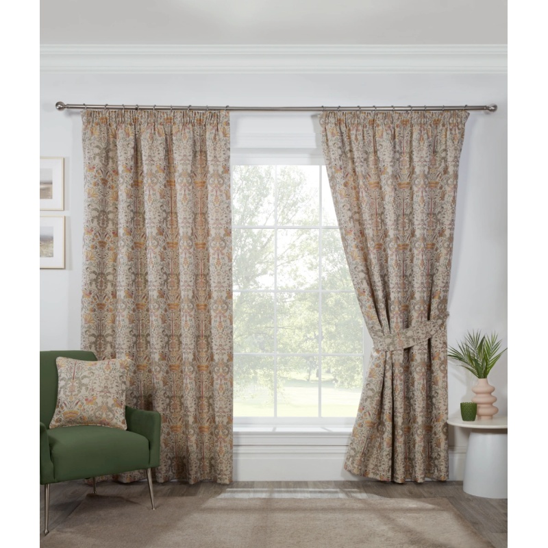 Sundour Kyoto Lined Pencil Pleat Curtains - Natural - 66 X 90