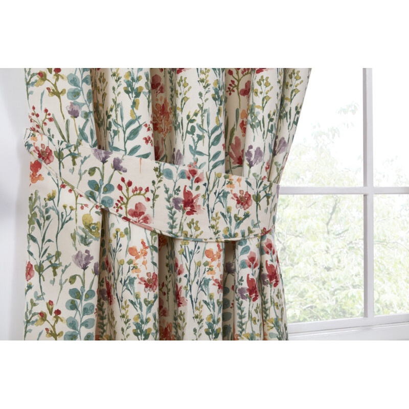 Sundour Pink/Green/Ivory Amaryllis Curtain Tie Backs - Multi