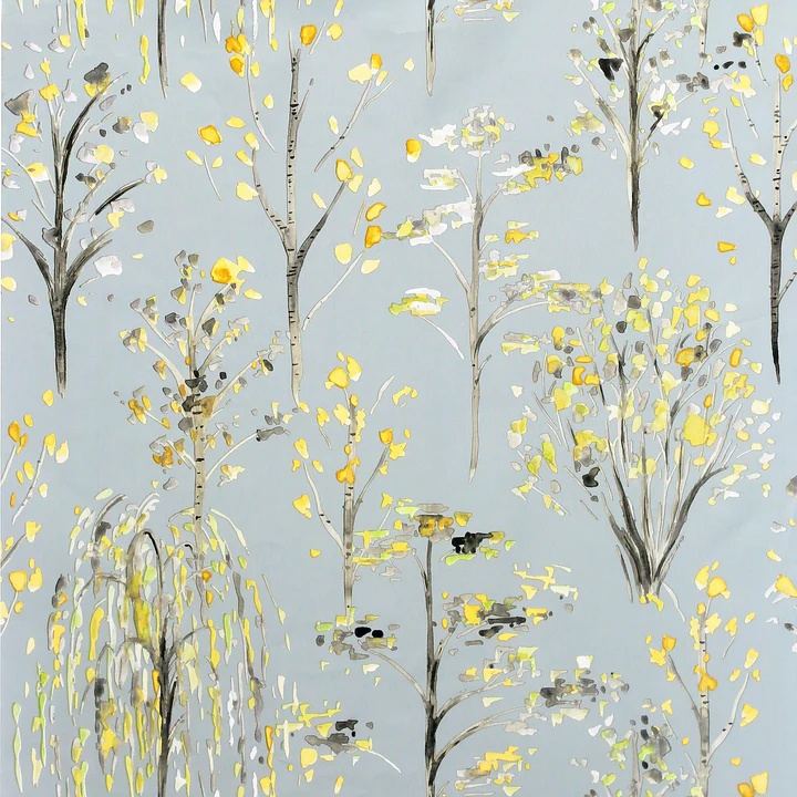 Arthouse Grey Watercolour Tree Wallpaper - /Ochre