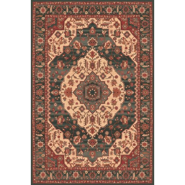 Mastercraft Green 4377/400 Kashqai Wool Wilton Rug - 240Cm X 340Cm