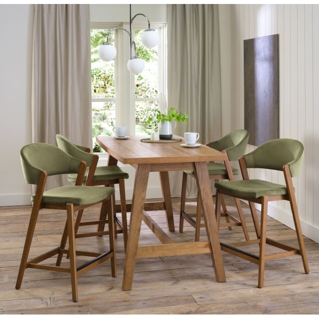 Brandon Rustic Oak Bar Table Downtown