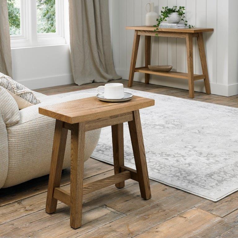 Bentley Designs Grain Brandon Rustic Oak Rectangular Side Table