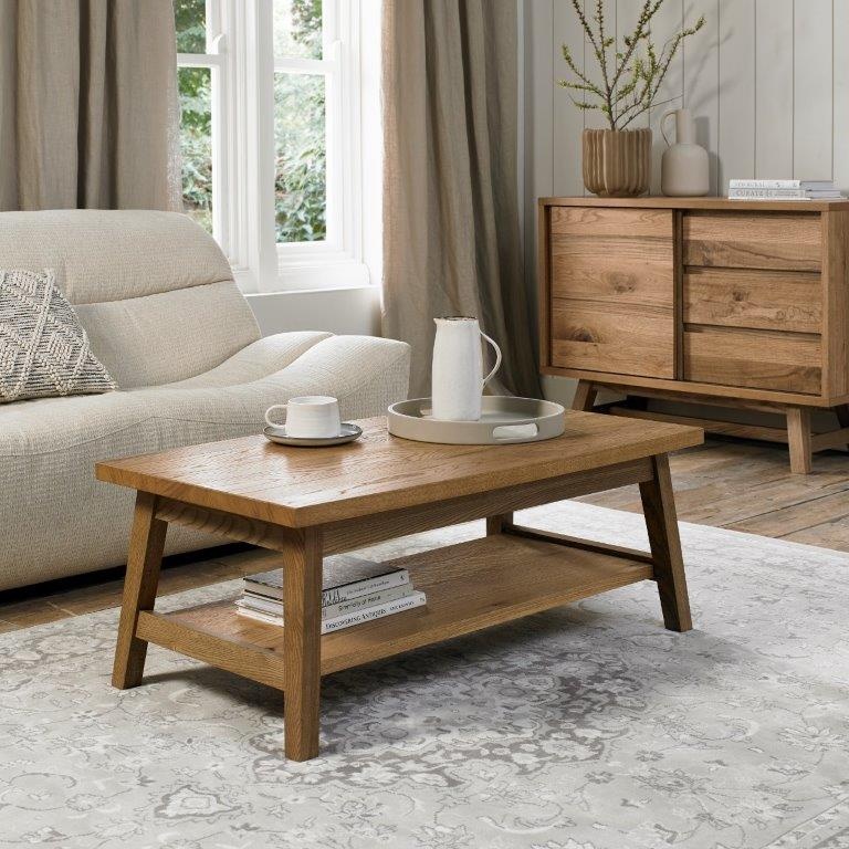 Bentley Designs Grain Brandon Rustic Oak Rectangular Coffee Table