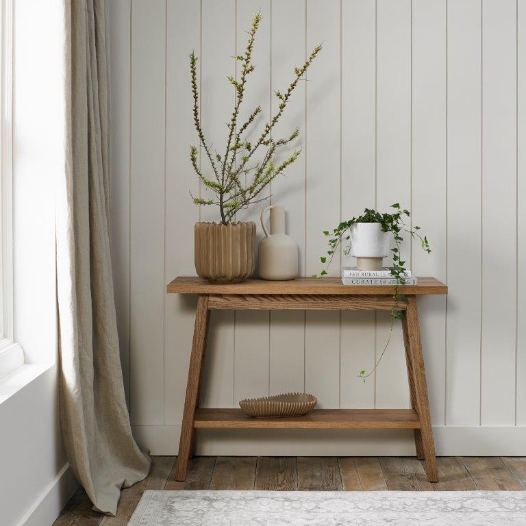 Bentley Designs Grain Brandon Rustic Oak Console Table With Shelf