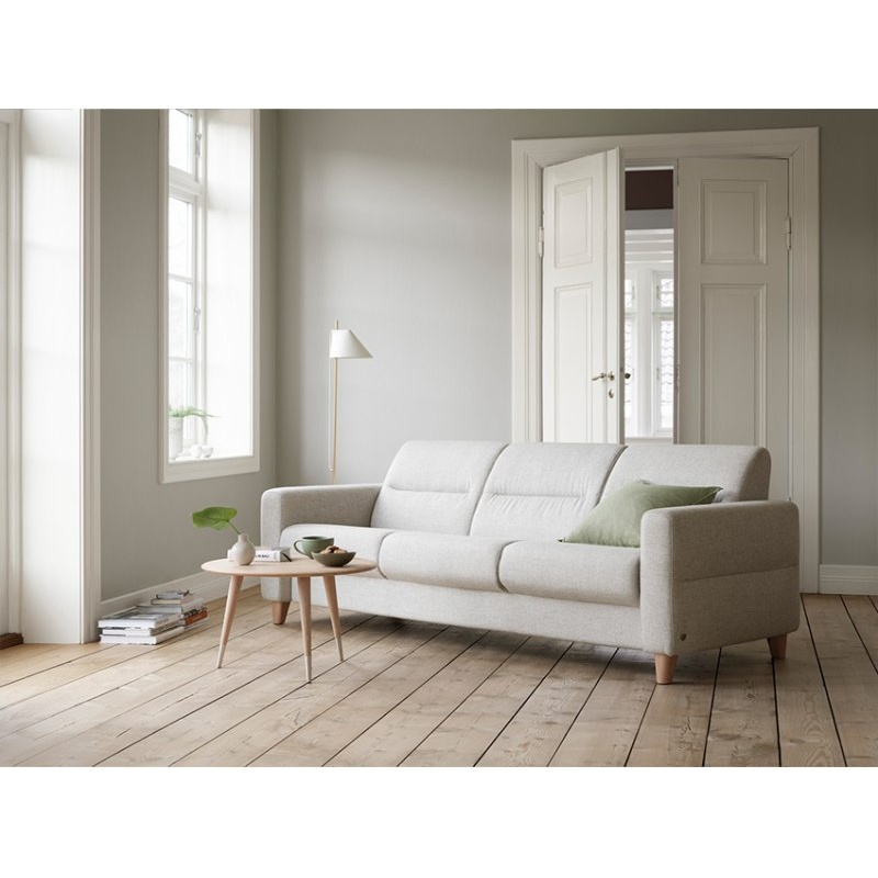Stressless Fiona Fabric 3 Seater Sofa - 2 x Steel Arms