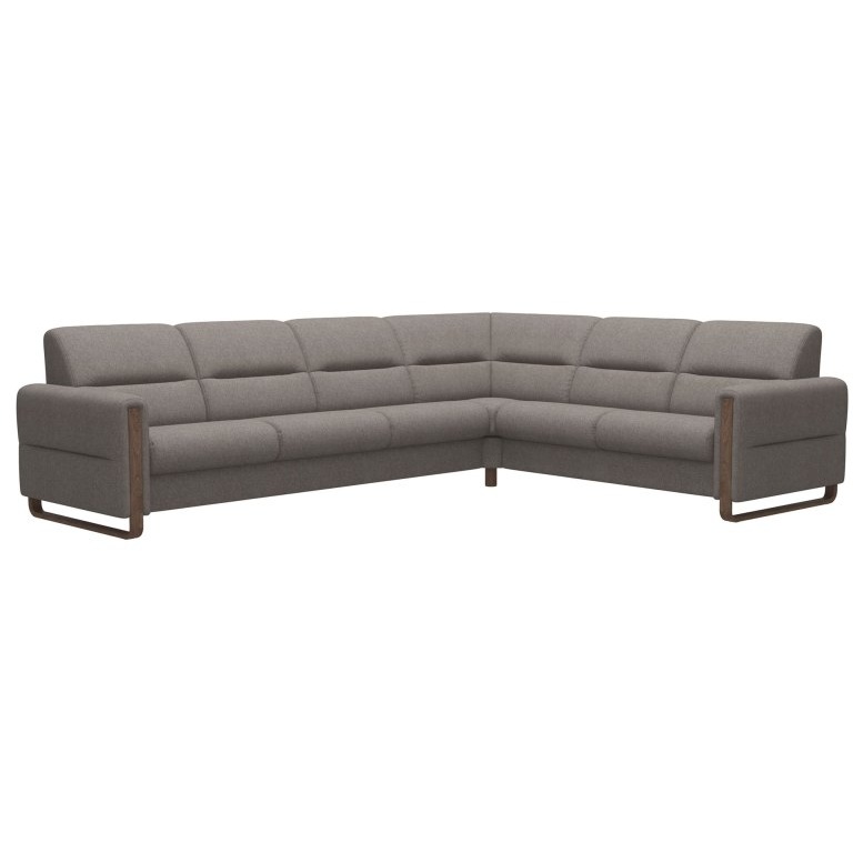 Stressless Fiona Fabric 6 Seater Corner Sofa 2 Seats 3 Seats - 2 x Wood Arms
