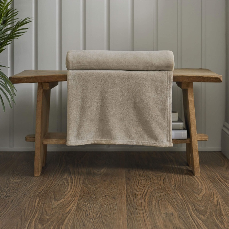 Snuggle Touch Supersoft Fleece Throw - Pebble