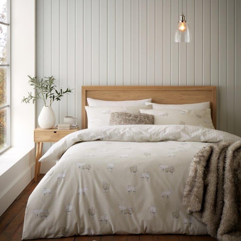 Catherine Lansfield Brushed Sheep Duvet Set - Double