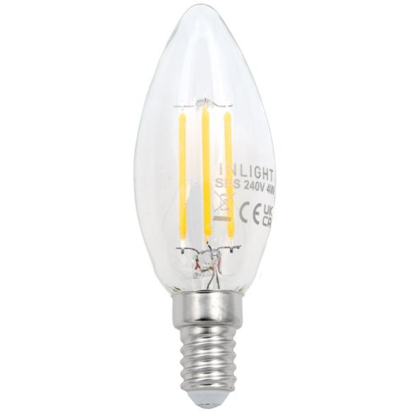 Bhs White Dimmable 4W Filament Led Candle E14 - Cool
