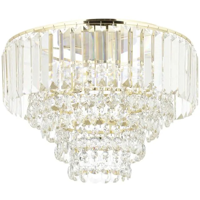 Bhs Light Paladina Flush 40Cm Ceiling - Brass/Clear