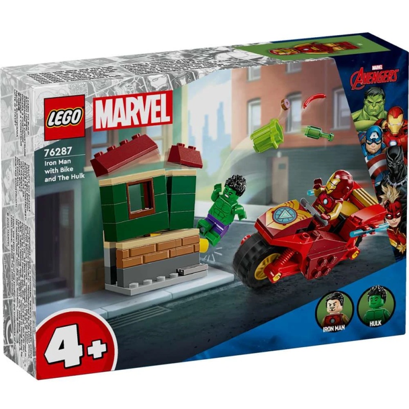 Image of LEGO Marvel 76287 Iron Man with Bike and The Hulk