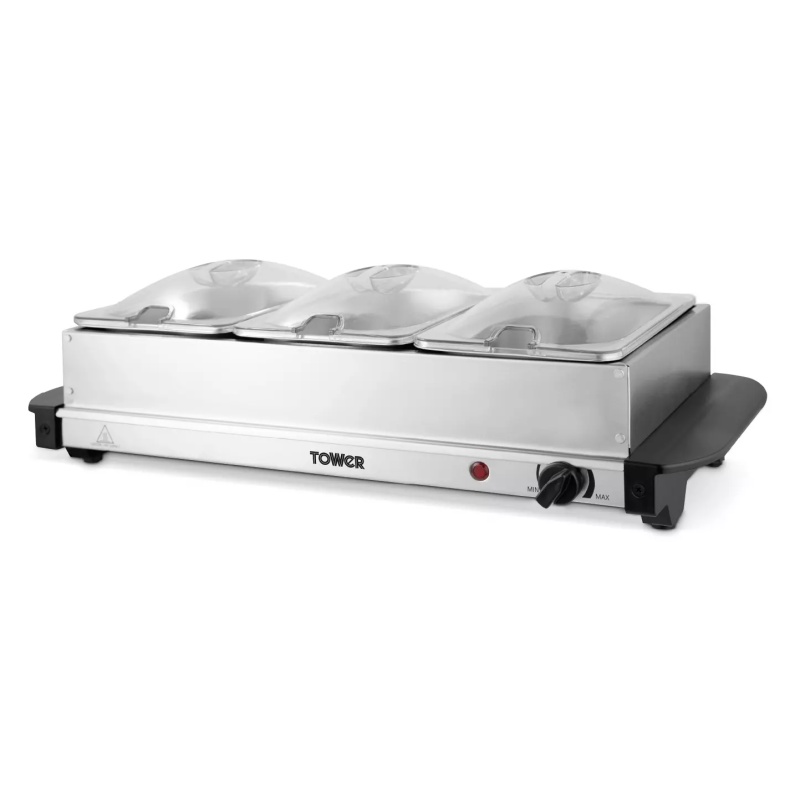 Tower Light T16150 Buffet Server 3 X 1.5L - Stainless Steel