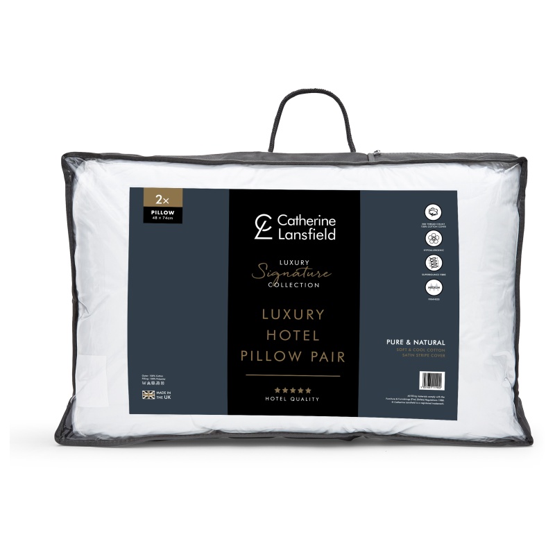 Catherine Lansfield Hotel Satin Stripe Pillow Pair