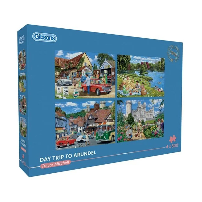 Image of Gibsons Day Out With The Family 4 x 500 Piece Puzzle In Multi