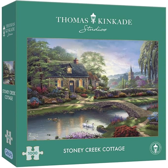 Image of Gibsons Thomas Kinkade: Stoney Creek Cottage 1000 Piece Puzzle In Multi