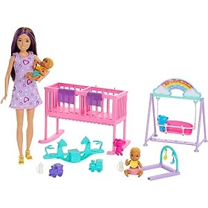 Image of Barbie Skipper Twinning Nursery Playset In Multi