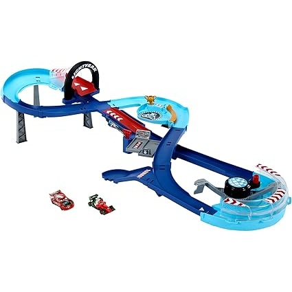 Image of Disney Cars Jumping Raceway Playset In Blue
