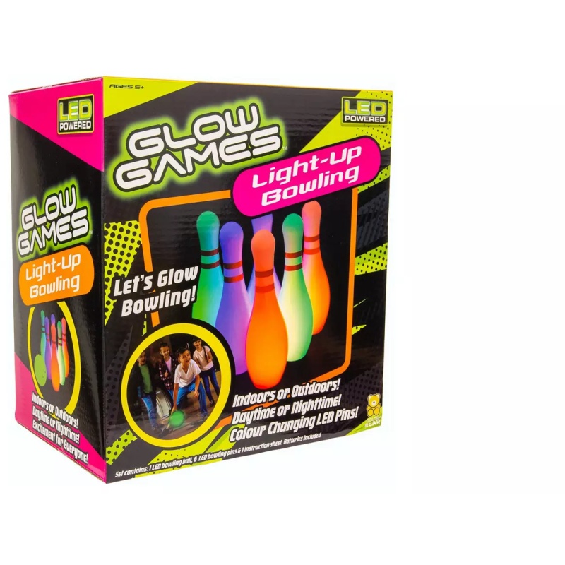 Golden Bear Light Glow Games -Up Bowling Set