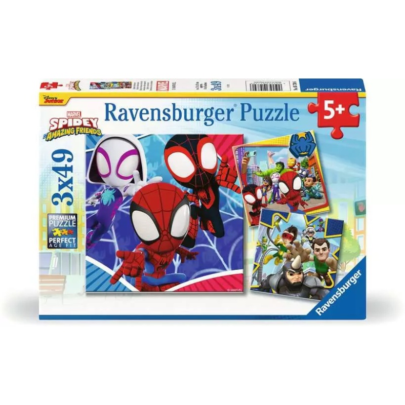 Ravensburger Black/Green Spidey And His Amazing Friends 3 X 49 Piece Puzzles - Image 3