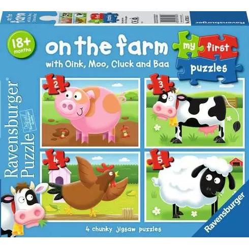 Ravensburger On The Farm My First Puzzles 2/3/4/5 Piece