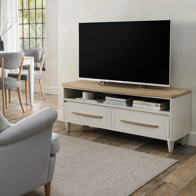 Bentley Designs Grey Delta Scandi Oak And Soft Entertainment Unit