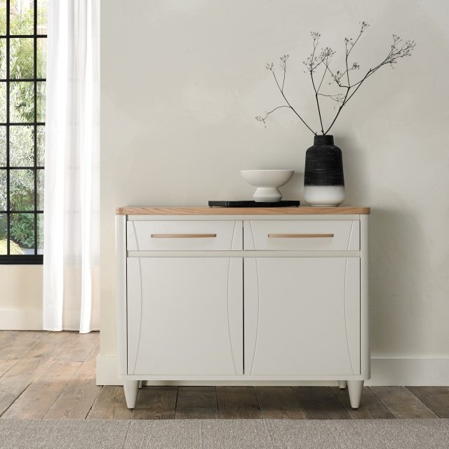 Bentley Designs Grey Delta Scandi Oak And Soft Narrow Sideboard
