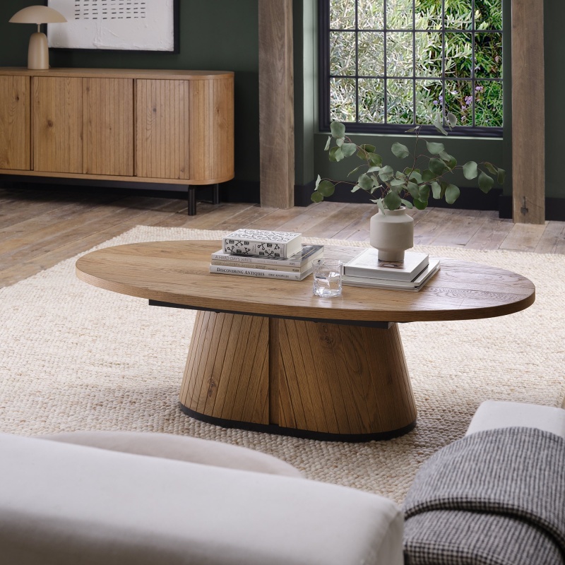 Bentley Designs Kingston Rustic Oak Oval Coffee Table