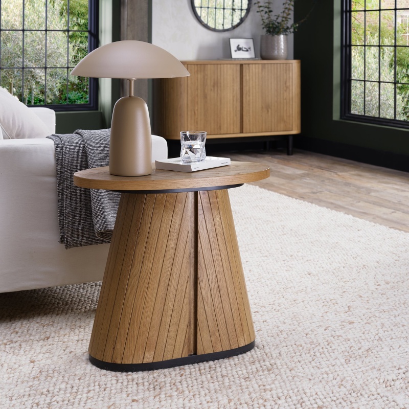 Bentley Designs Kingston Rustic Oak Oval Lamp Table