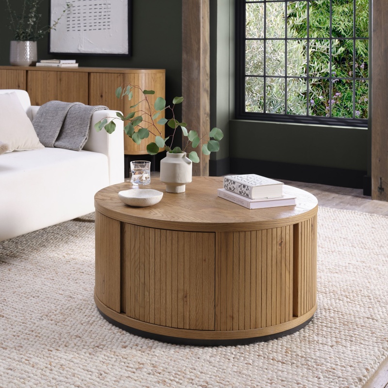 Bentley Designs Kingston Rustic Oak Round Coffee Table