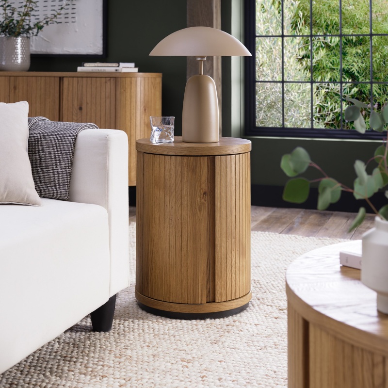 Bentley Designs Kingston Rustic Oak Round Lamp Table