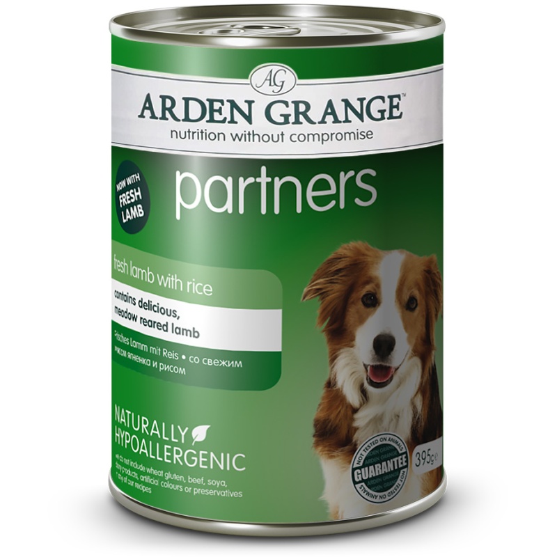 Arden Grange Adult Partners Wet Dog Food with Fresh Lamb & Rice - 6 x 395g
