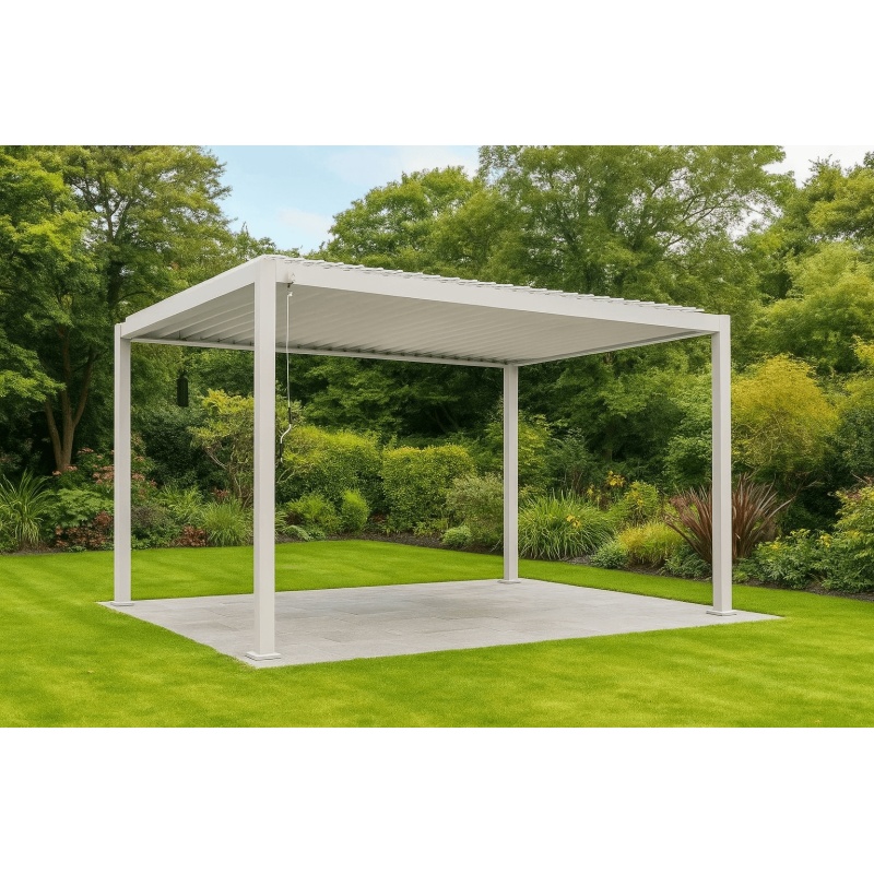 Norfolk Leisure Norfolk Leisure Royce Cube Gazebo 3m x 4m With LED Lighting - Beige Aluminium