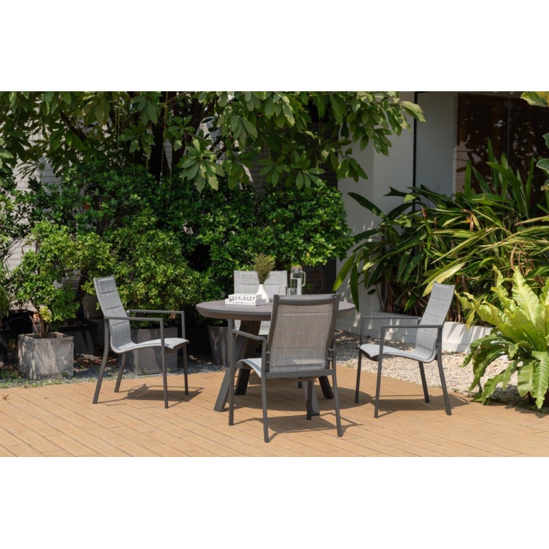 Lifestyle Garden Lifestyle Garden Urbanite 4 Seat Round Dining Set - Dark Grey