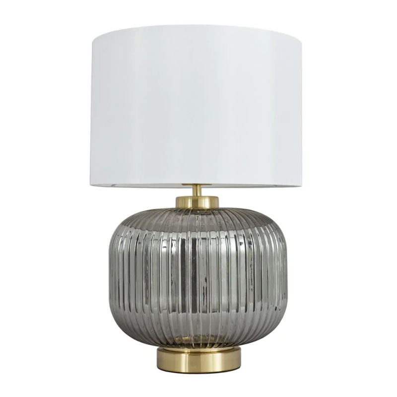 Bhs White Lyna Table Lamp - Satin Brass