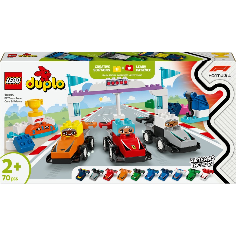 Image of LEGO Duplo 10445 F1 Team Race Cars and Drivers In Multi
