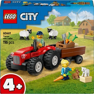 Image of LEGO City 60461 Red Farm Tractor with Trailer and Sheep In Multi