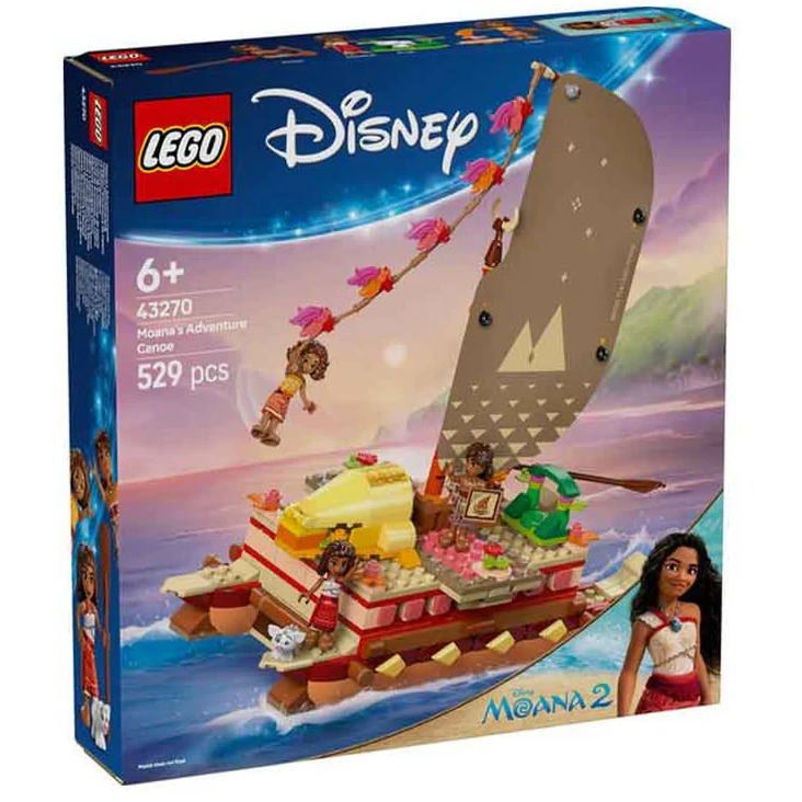Image of LEGO Disney 43270 Moanas Adventure Canoe In Multi