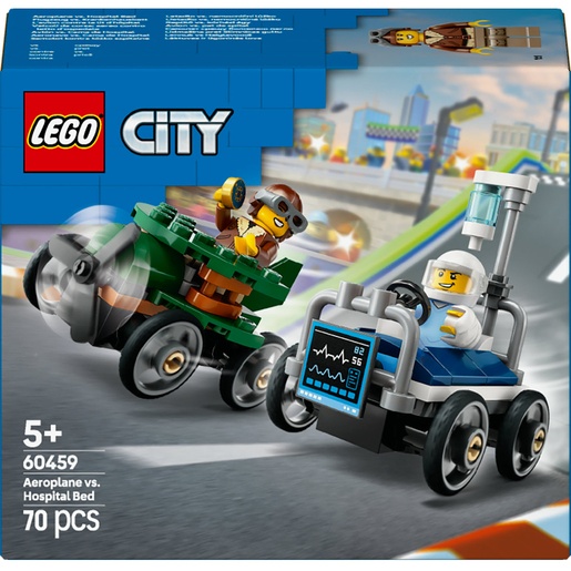 Image of LEGO City 60459 Aeroplane vs. Hospital Bed Race Car Pack In Multi