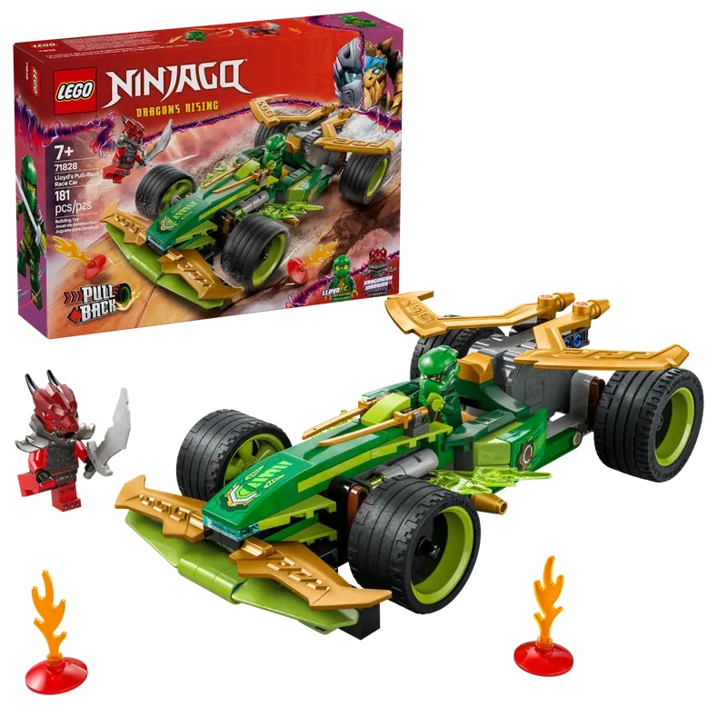 LEGO Ninjago Lloyd's Pull-Back Race Car 71828 | Toys for 7+ Year Old Boys & Girls, Dragons Rising Set, Ninja Car Model, 2 Minifigures with Katanas, Birthday Gift, 181 pieces - Image 9