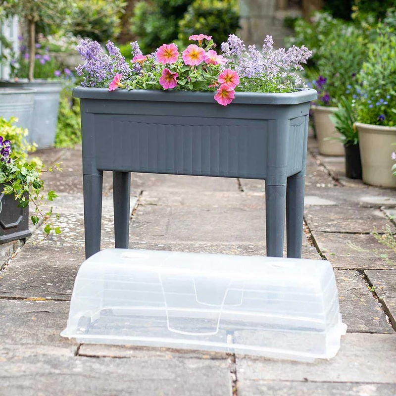 Tildenet Garden Raised Planter With Detachable Legs & Lid - Anthracite
