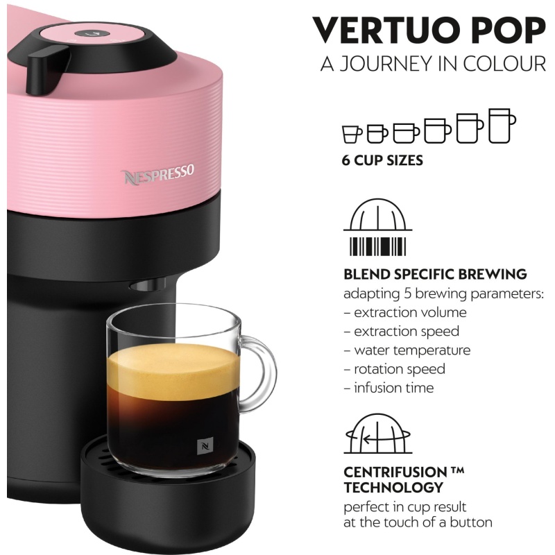 【新品未開封】Nespresso VERTUO POP ピンク Nespresso ENV90.P Vertuo Pop Coffee Machine - Pink | Downtown