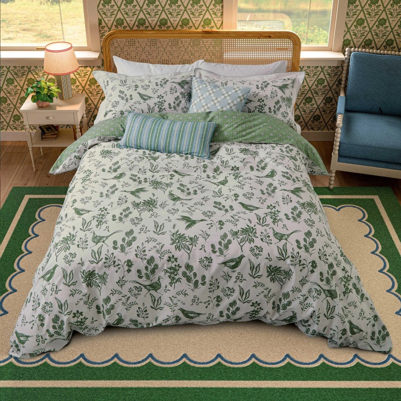 Joules Festival Pheasants Duvet Set - Green