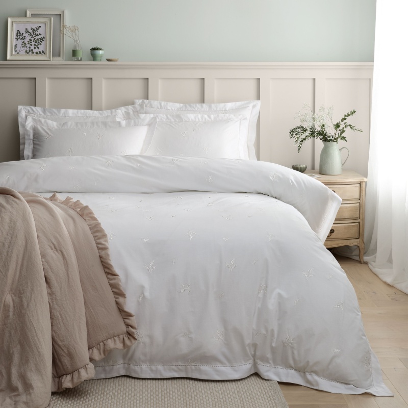 Bianca White Lottie Embroidery Duvet Set - Single