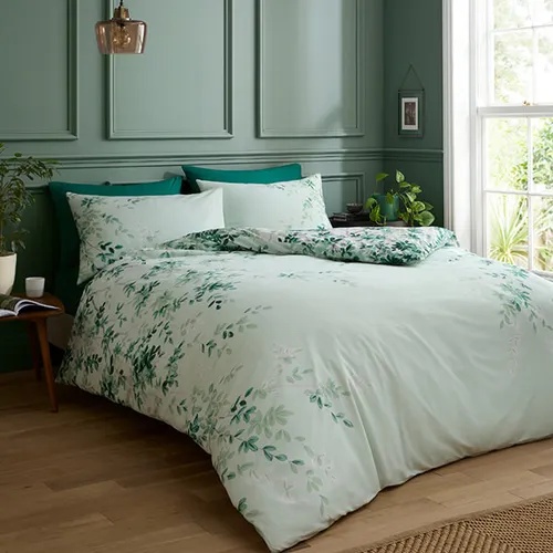 RHS Scenic Leaves Duvet Set - Green